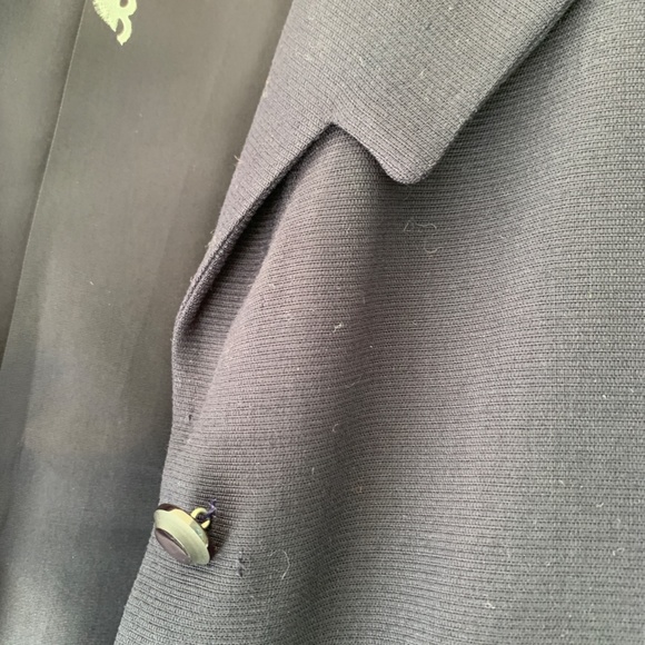 Vintage 1950s Navy Blue Wool Gabardine Jacket Tailored by Kirkland Hall - Picture 11 of 14
